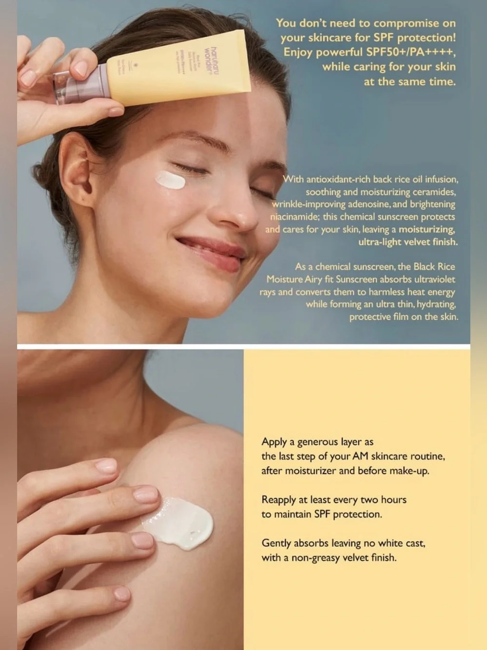 haruharu wonder - Black Rice Moisture Airyfit Sunscreen SPF 50+ PA++++